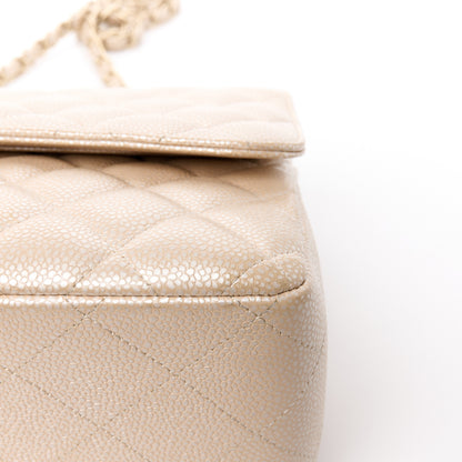Chanel Iridescent Caviar Quilted Jumbo Double Flap Beige 13 of 13
