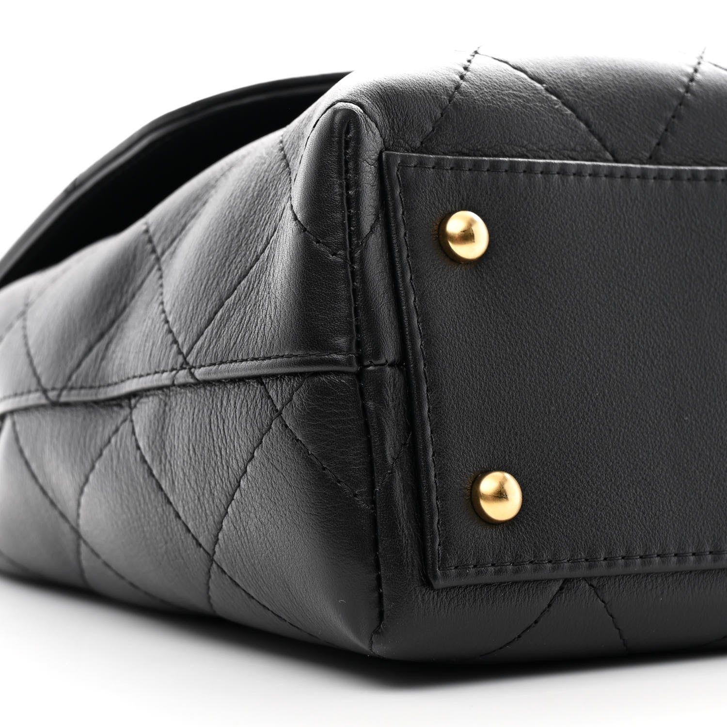 Chanel Calfskin Stitched Maxi Flap Top Handle Black 9 of 10