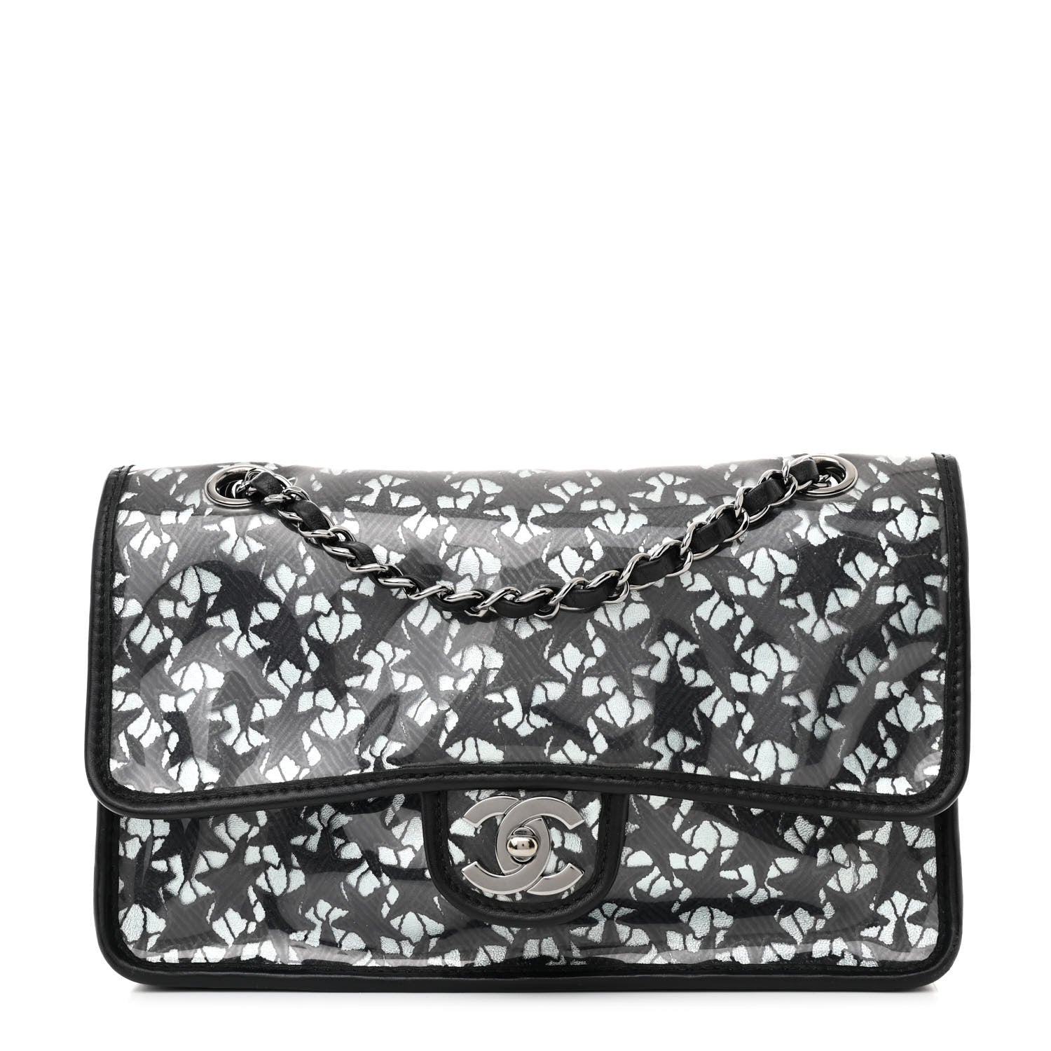 Chanel Metallic Lambskin PVC Star Medium Single Flap Blue Black 1 of 12