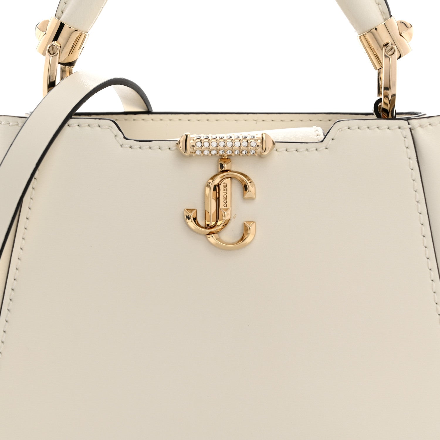 Jimmy Choo Calfskin Mini Varenne Top Handle Satchel White 8 of 10