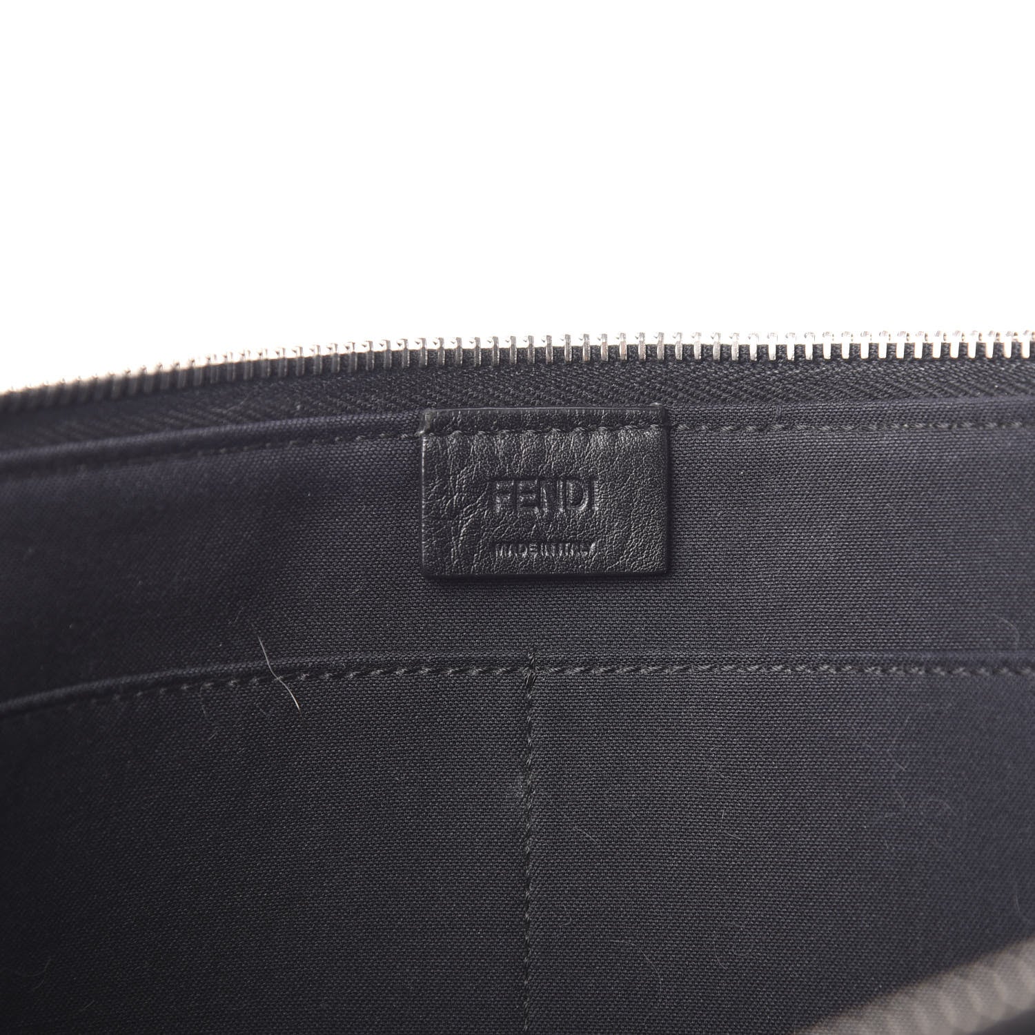 Fendi Elaphe Crocodile Monster Eyes Zip Around Pouch Black 5 of 7