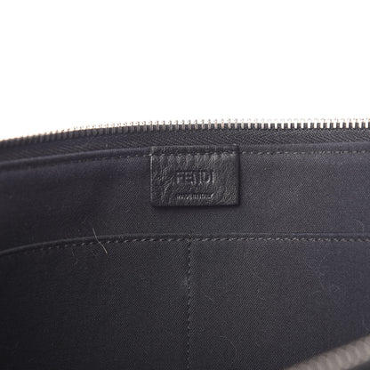 Fendi Elaphe Crocodile Monster Eyes Zip Around Pouch Black 5 of 7