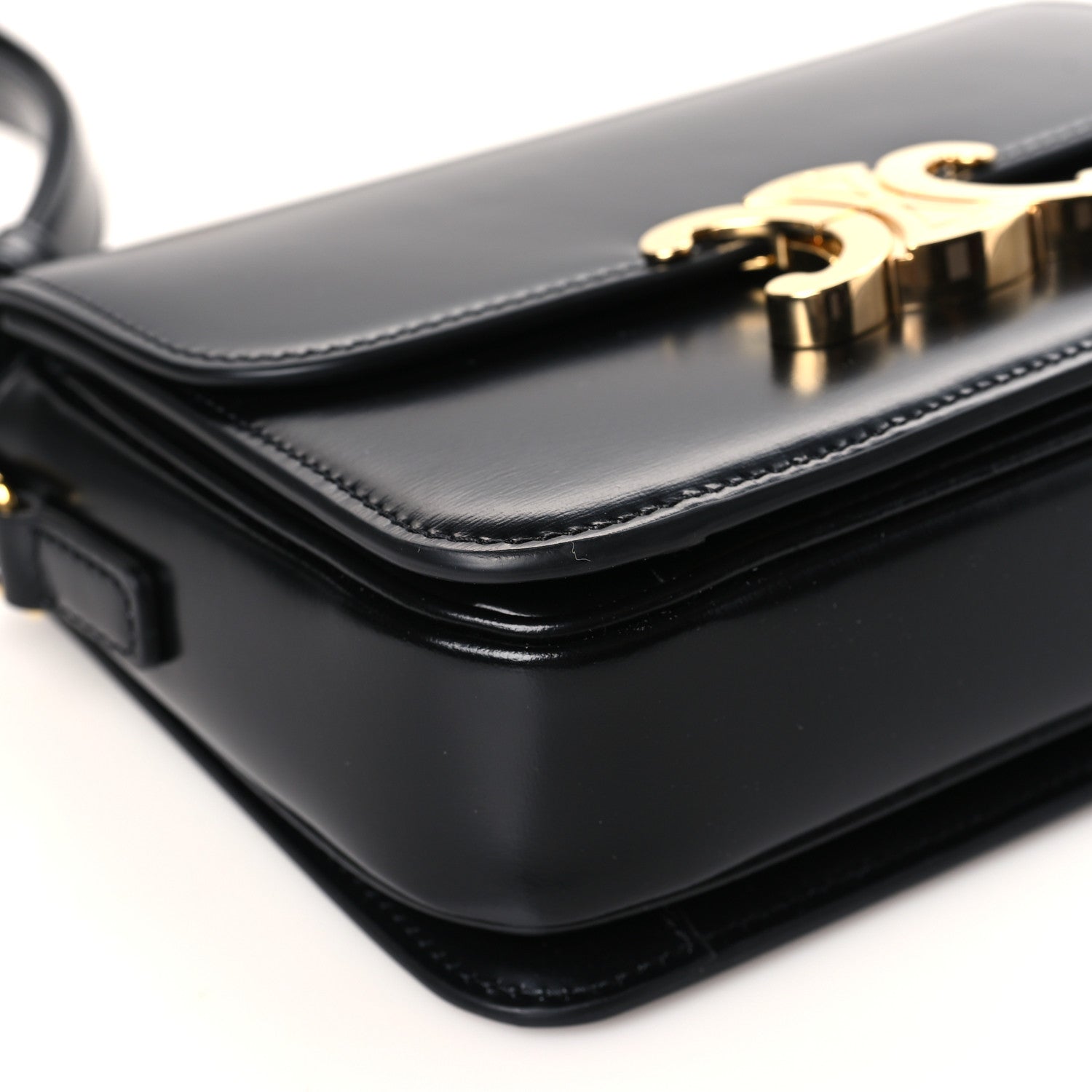 Celine Shiny Calfskin Teen Triomphe Black 8 of 9