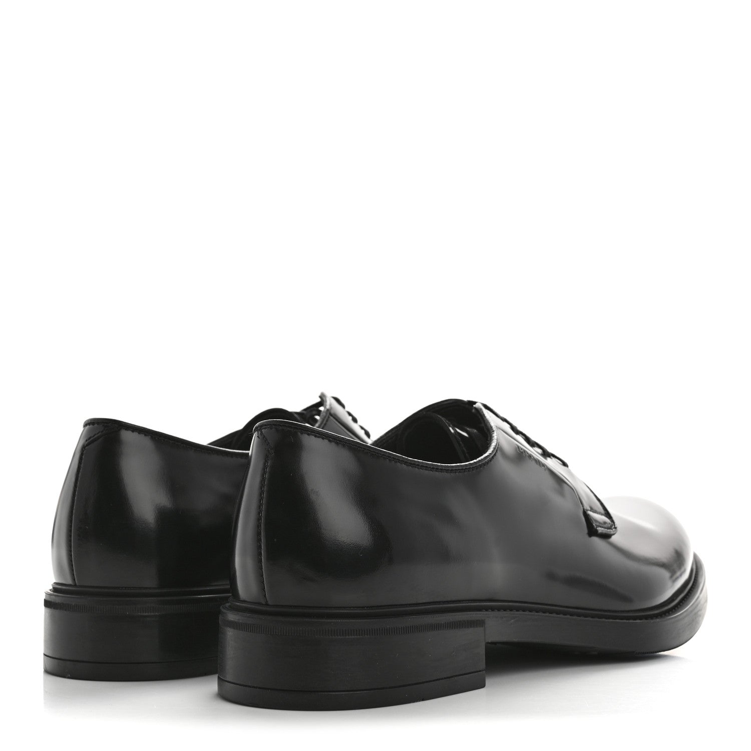 Prada Spazzolato Lace Up 50mm Men's Loafers 8 Black 5 of 10