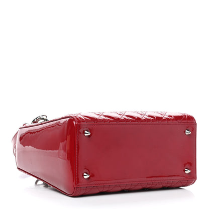 Christian Dior Patent Cannage Medium Lady Dior Red 4 of 9