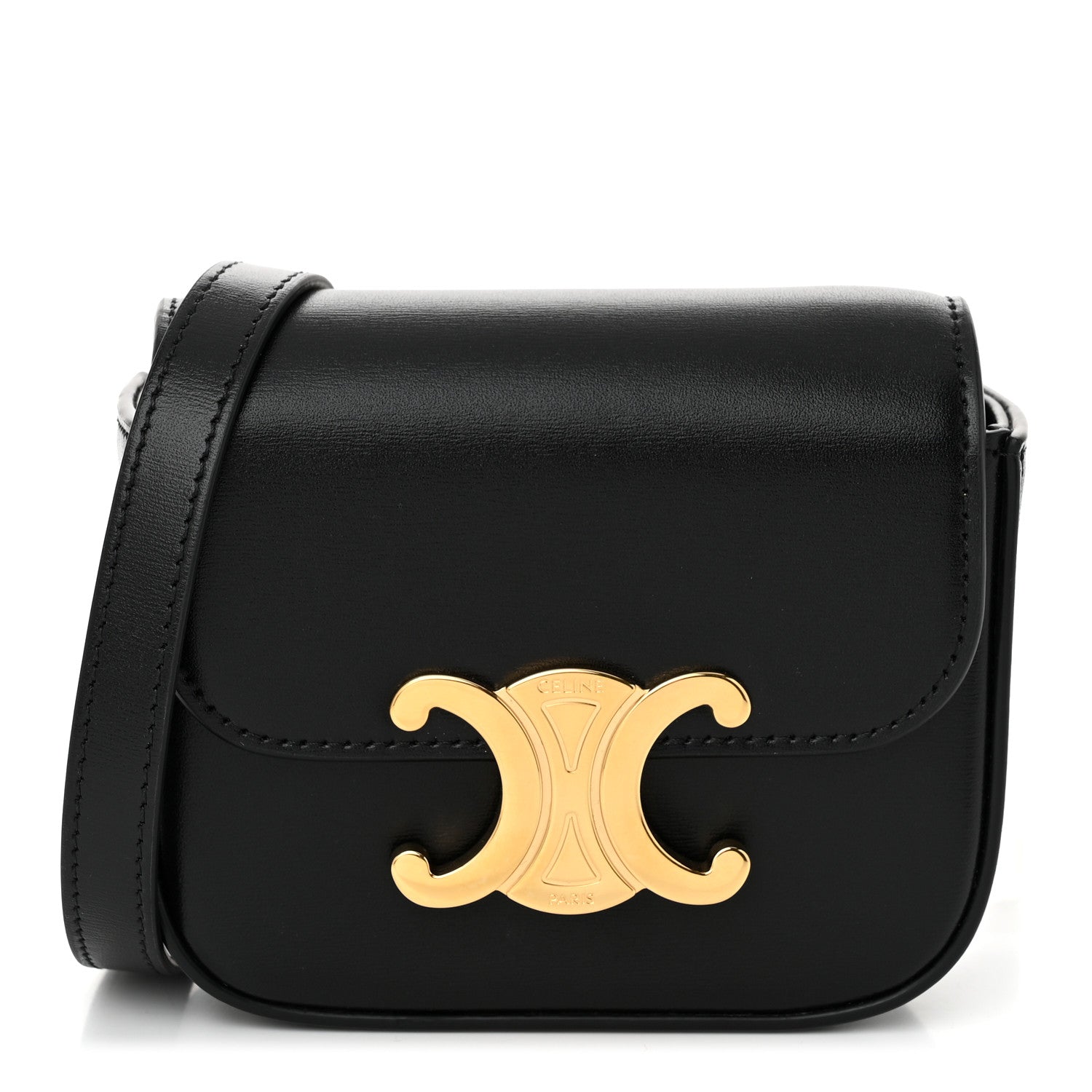 Celine Shiny Calfskin Mini Triomphe Black 1 of 9