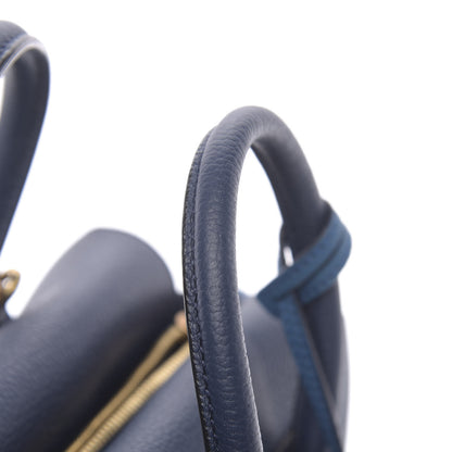 MCM Grained Calfskin Mini Milla Tote Navy 10 of 14