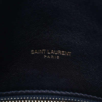 Saint Laurent Lambskin Quilted Medium Loulou Puffer Monogram Chain Satchel Black 7 of 12