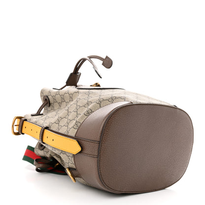 Gucci GG Supreme Monogram Neo Vintage Drawstring Bucket Backpack Beige New Acero Crop 4 of 11