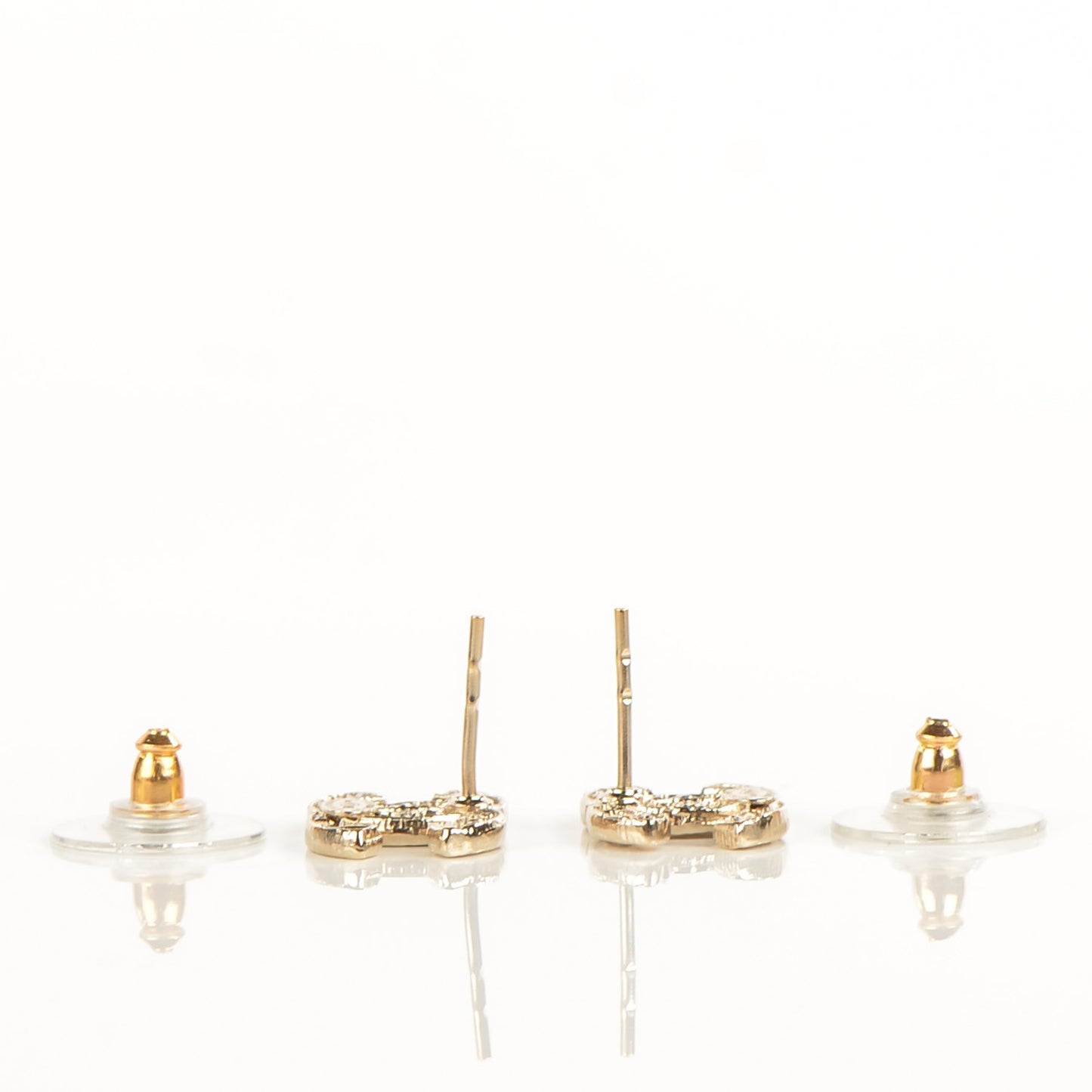 Tweed Effect CC Earrings Gold