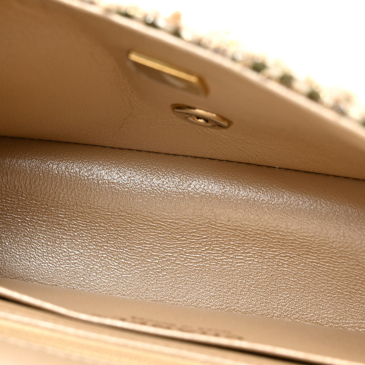 Chanel Tweed Quilted Mini Rectangular Flap Beige 5 of 12