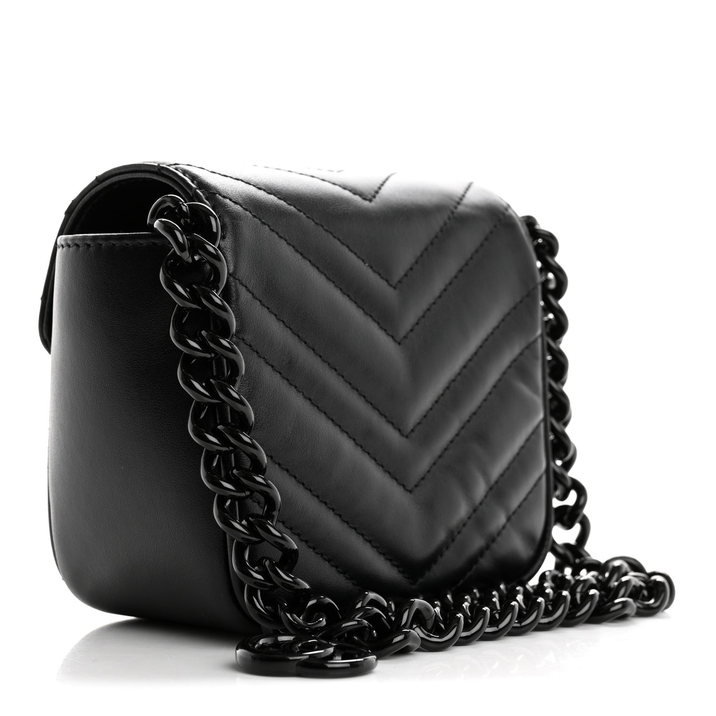 Calfskin Matelasse Monochrome GG Marmont Chain Belt Bag Black
