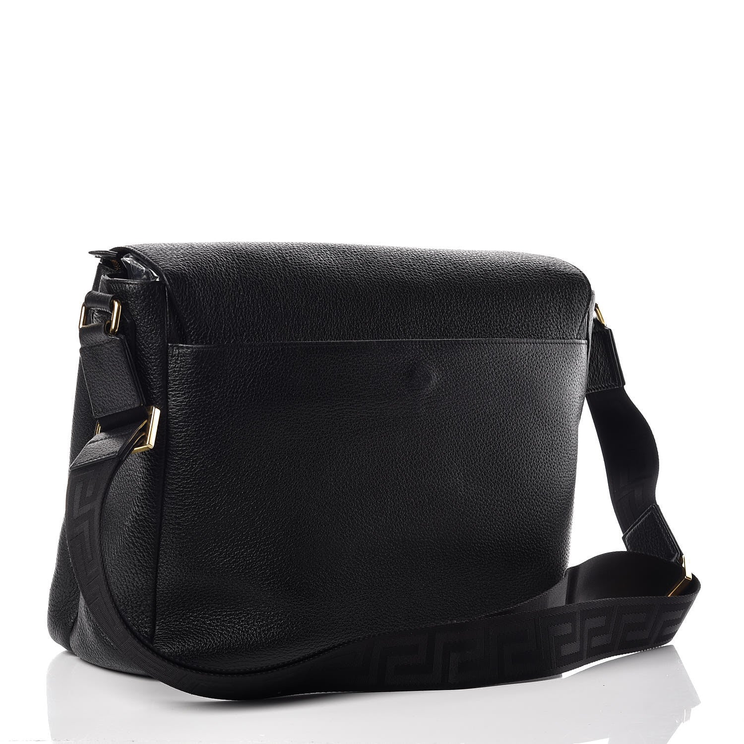 Versace Grained Calfskin Medusa Head Messenger Bag Black 3 of 9