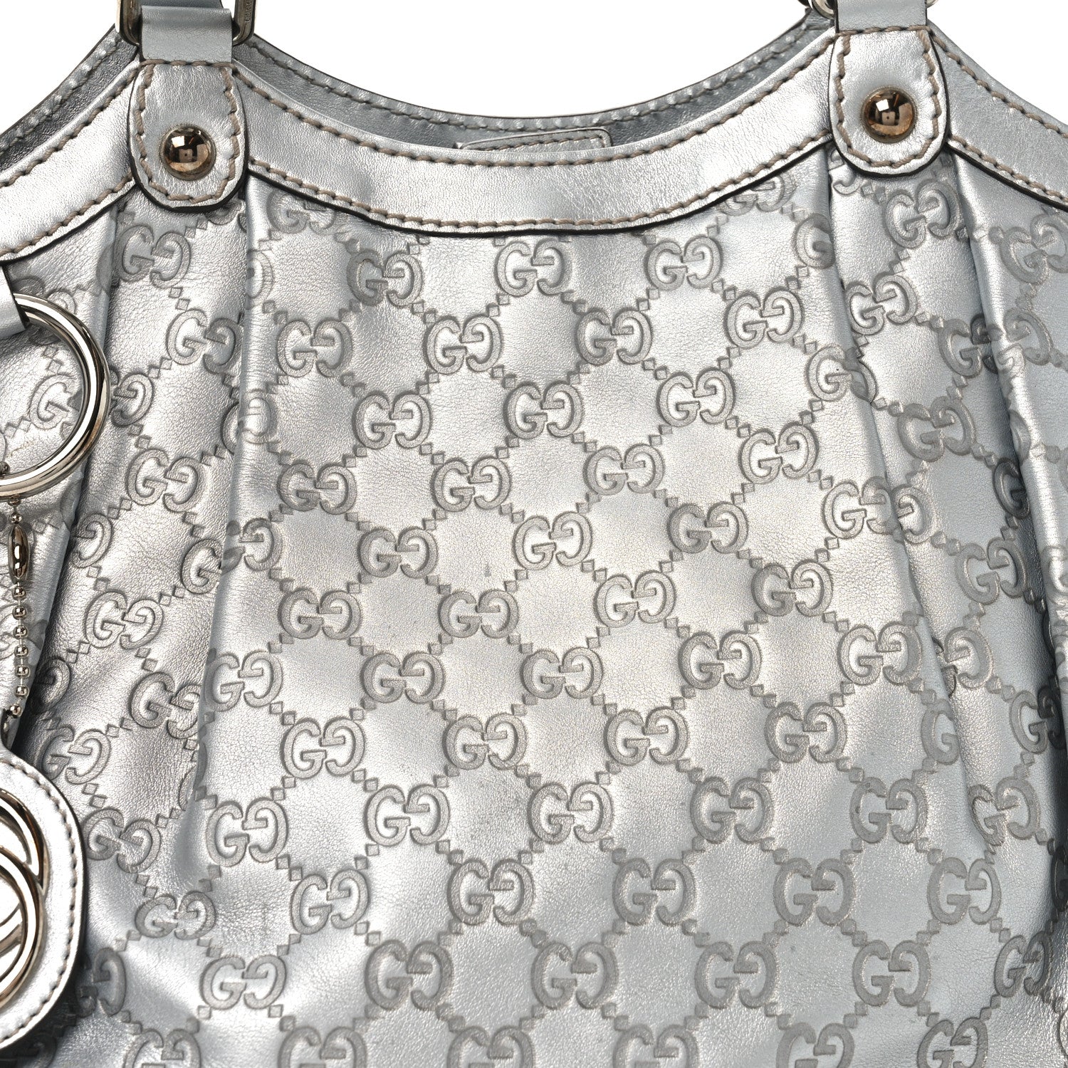 Gucci Guccissima Medium Sukey Tote Silver 8 of 10
