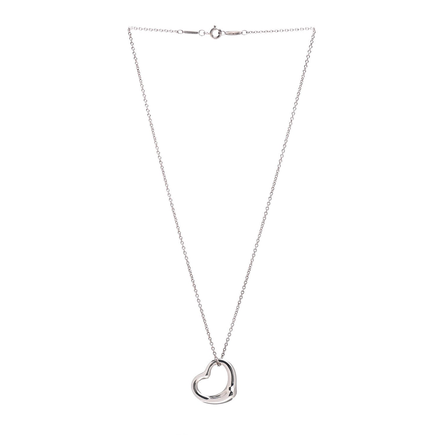 Sterling Silver 22mm Elsa Peretti Open Heart Pendant Necklace