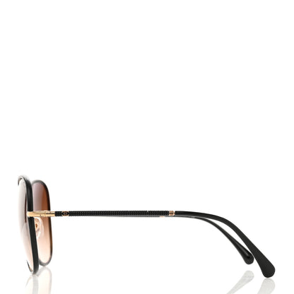 Chanel Metal Lambskin Pilot Fall Sunglasses 4227-Q Black 3 of 7