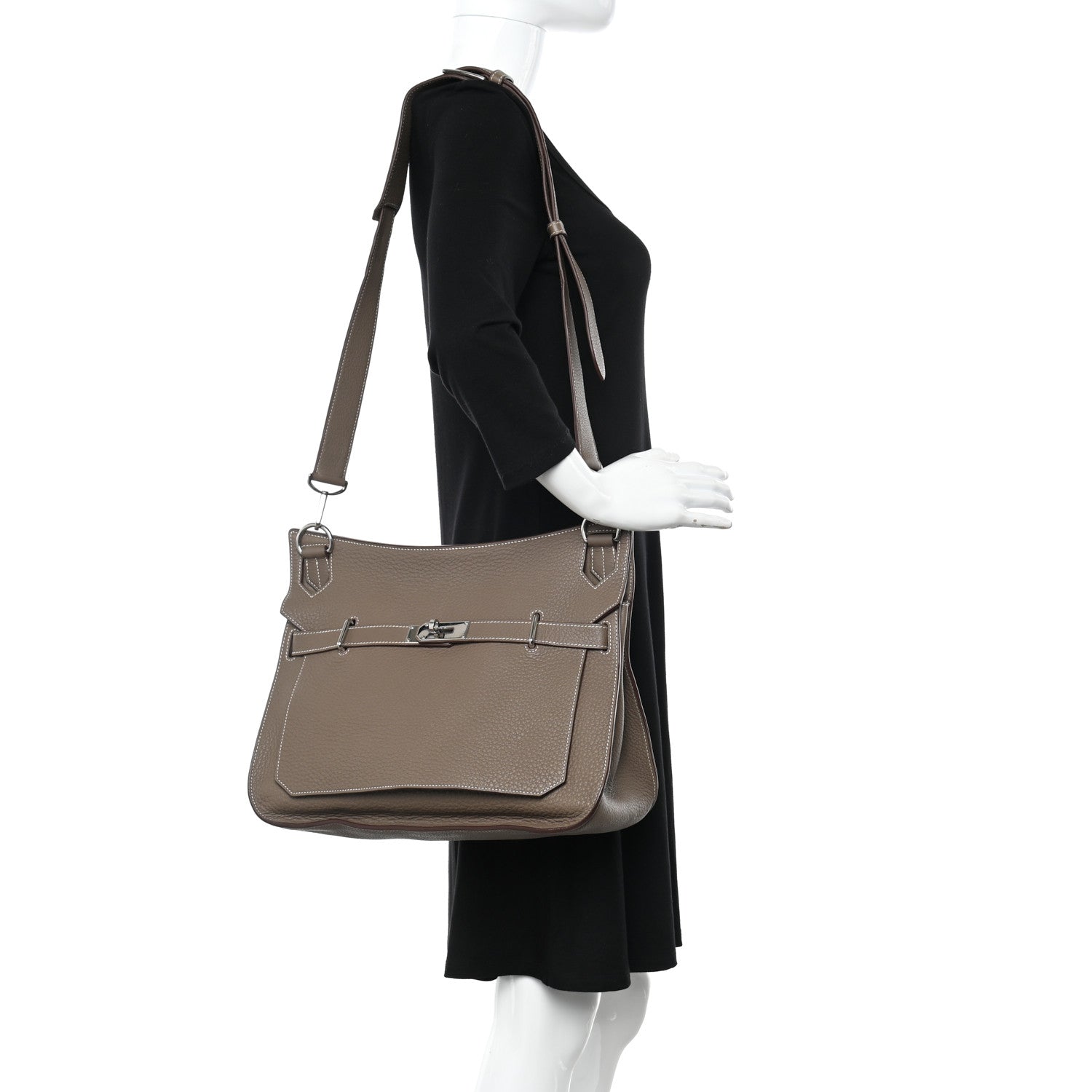 Hermes Taurillon Clemence Jypsiere 37 Etoupe 2 of 12