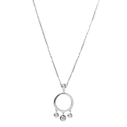 Cartier 18K White Gold Diamond D'Amour Circle Pendant Necklace 1 of 6