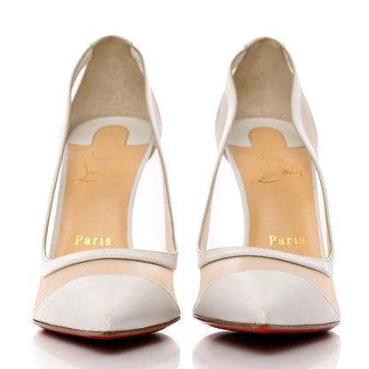 Christian Louboutin Kid Rete Galativi 100 Pumps 39.5 Bianco 2 of 13