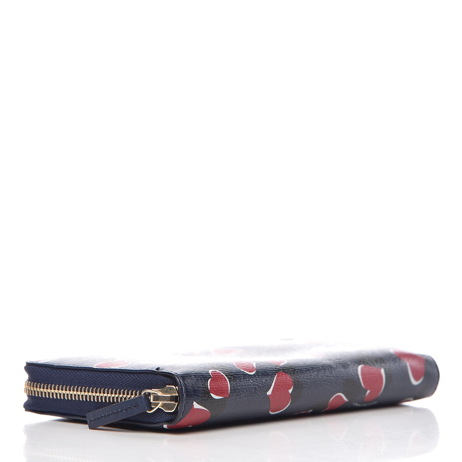 Gucci Calfskin Heartbeat Print Zip Around Wallet Blue 4 of 7