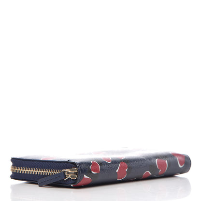 Gucci Calfskin Heartbeat Print Zip Around Wallet Blue 4 of 7