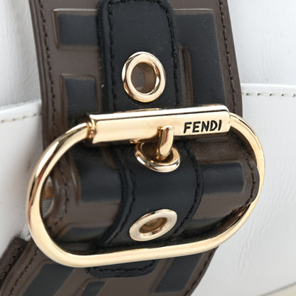 Fendi Vitello FF Embossed Womens Slip On Sneakers 35.5 Ultra White Maya Black 6 of 14