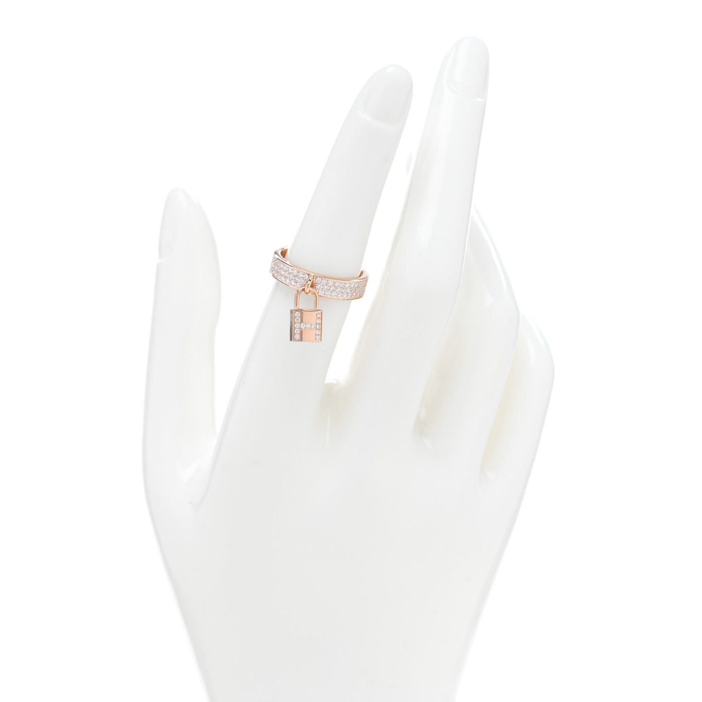 18K Rose Gold Diamond MM Kelly Clochette Ring 53 6.25