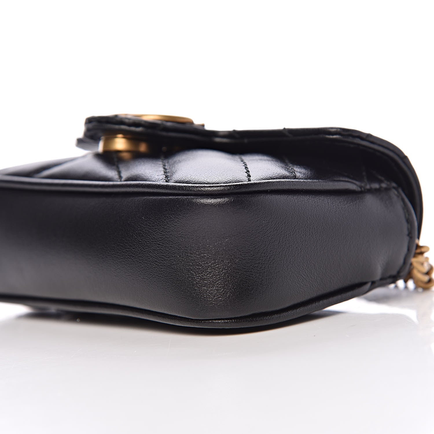 Gucci Calfskin Matelasse GG Marmont 2.0 Coin Purse On A Chain Black 8 of 10