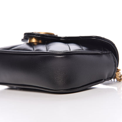 Gucci Calfskin Matelasse GG Marmont 2.0 Coin Purse On A Chain Black 8 of 10