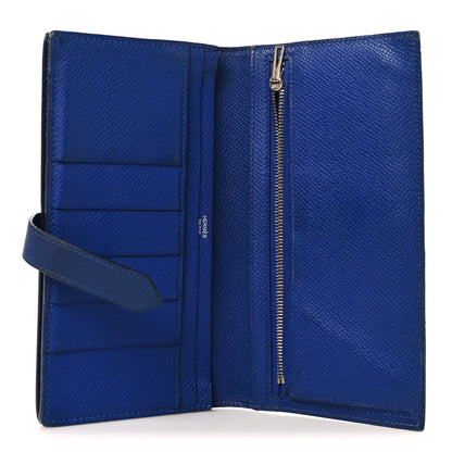 Hermes Epsom Bearn Gusset Wallet Bleu Electrique 4 of 8
