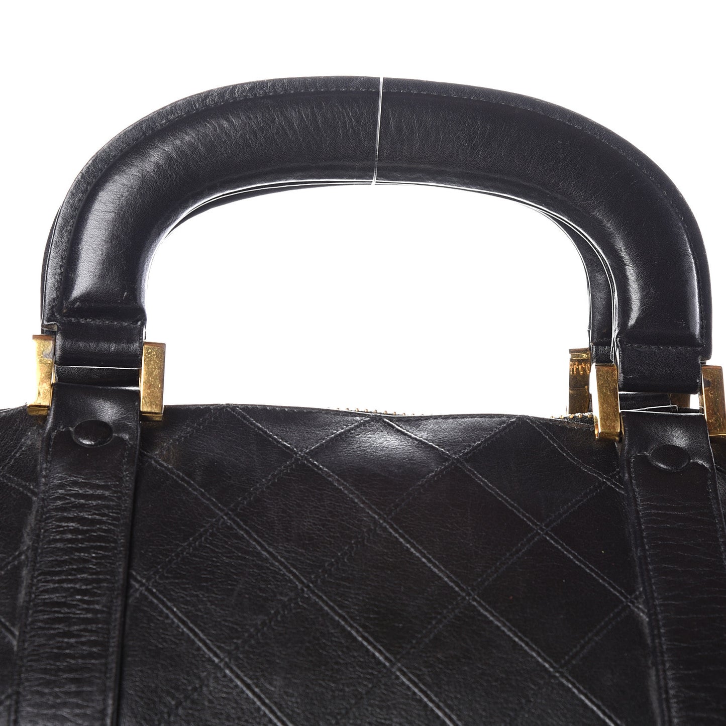 Calfskin Stitched Duffel Bag Black