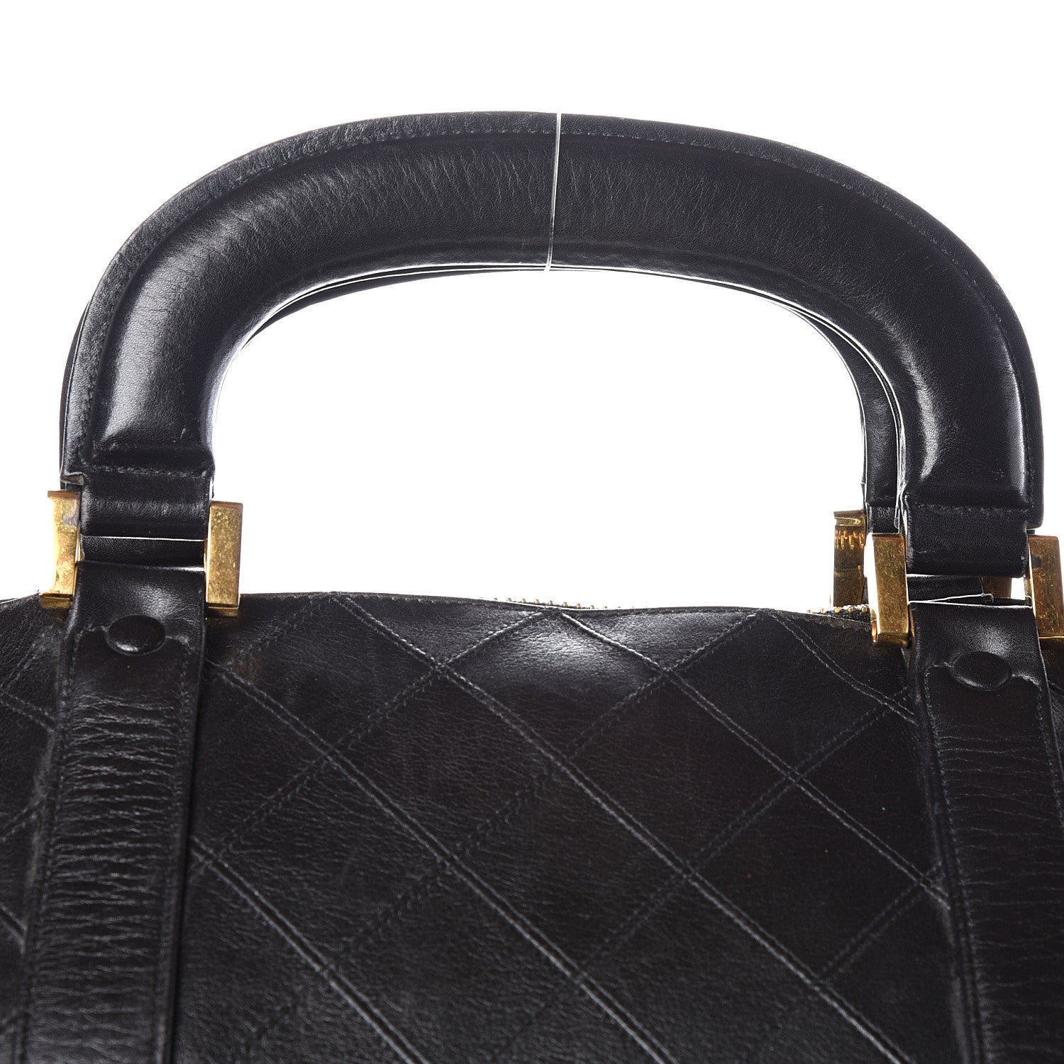 Chanel Calfskin Stitched Duffel Bag Black 13 of 21
