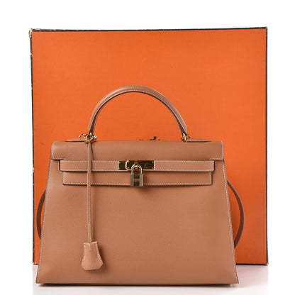 Hermes Courchevel Kelly Sellier 32 Gold 38 of 38
