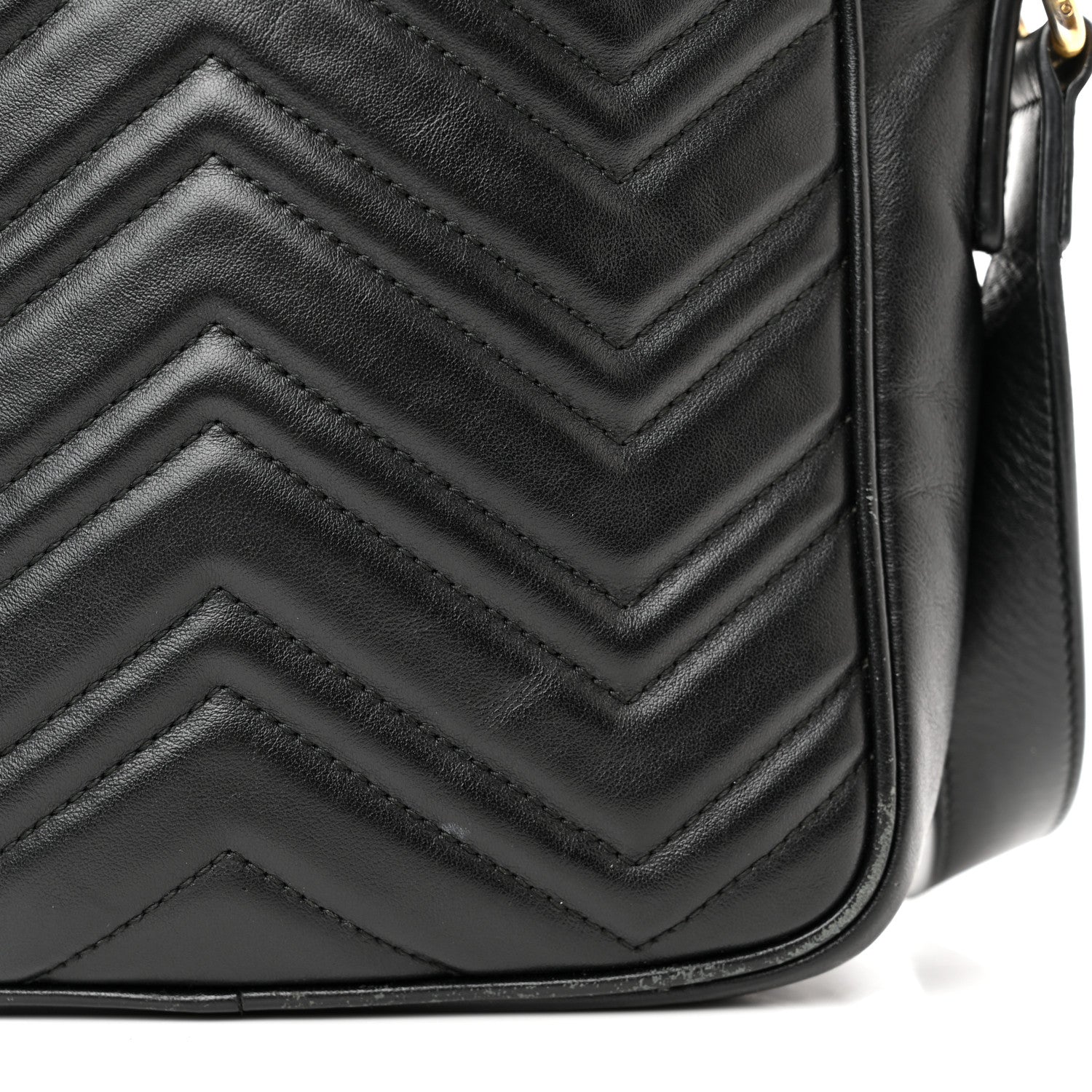 Gucci Calfskin Matelasse GG Marmont Travel Bag Black 11 of 12