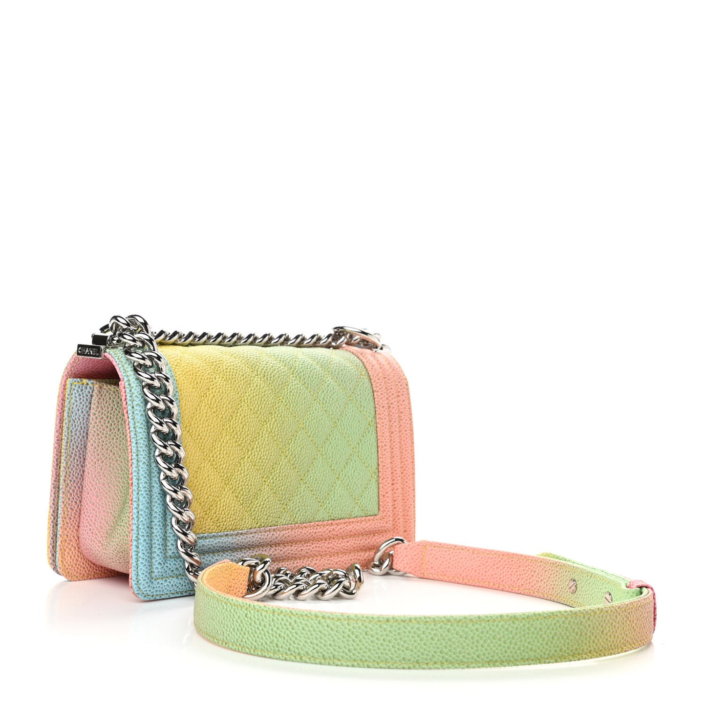 Caviar Quilted Small Cuba Rainbow Boy Flap Multicolor