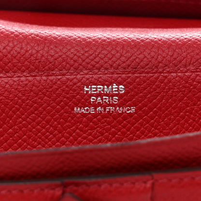 Hermes Epsom Bearn Gusset Wallet Rouge Casaque 6 of 11