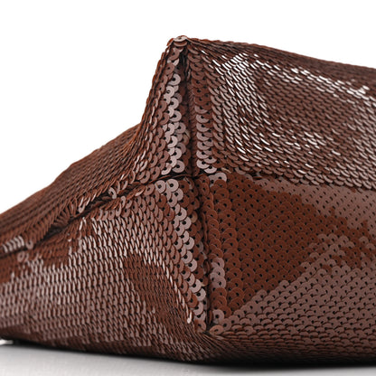 Loewe Sequin Medium Flamenco Knot Clutch Chocolate 9 of 10