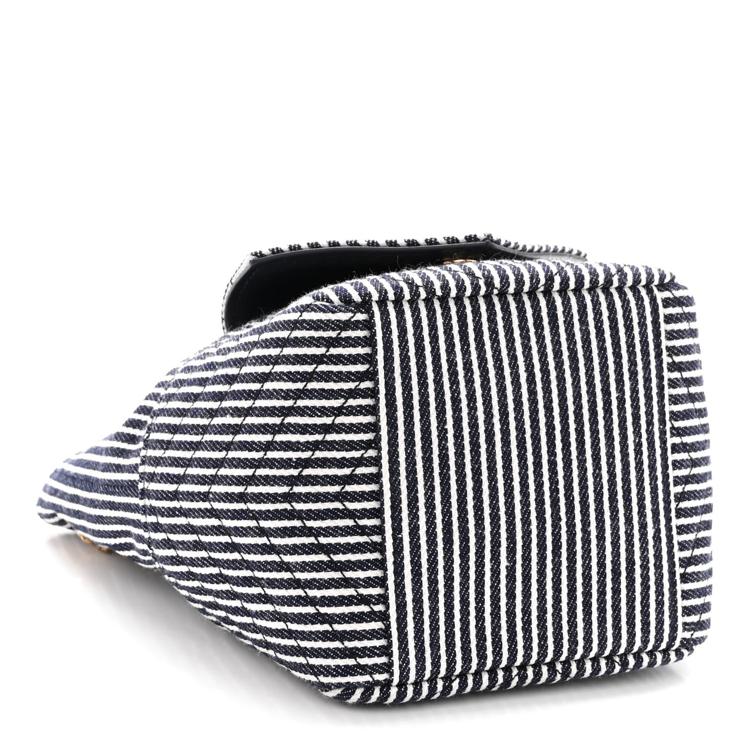 Saint Laurent Canvas Striped Nano Joe Bucket Bag Deep Marine Cream 4 of 10