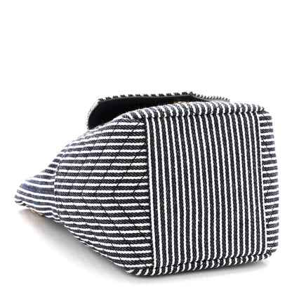 Saint Laurent Canvas Striped Nano Joe Bucket Bag Deep Marine Cream 4 of 10