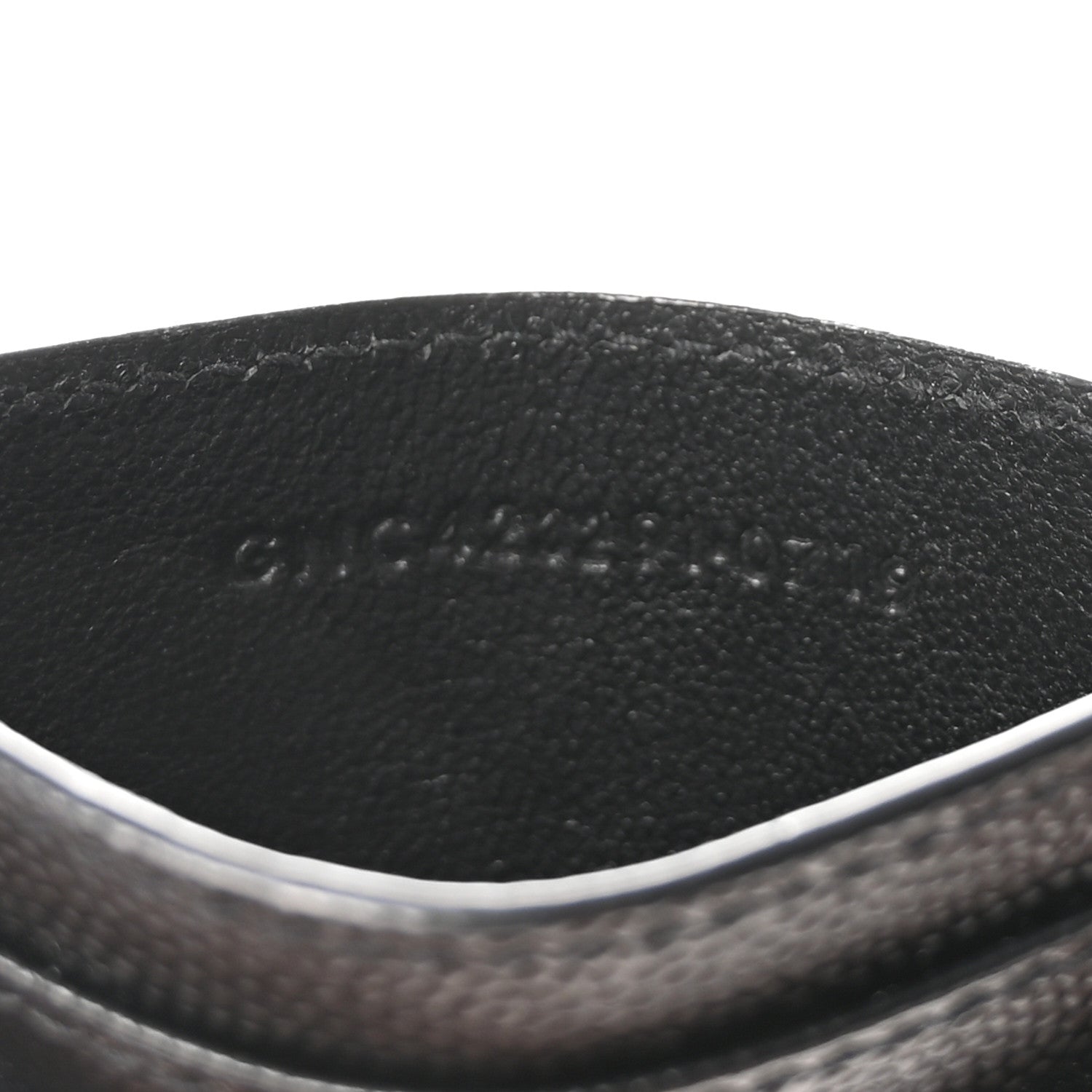 Saint Laurent Grain De Poudre Matelasse Chevron Monochrome Credit Card Case Black 7 of 8