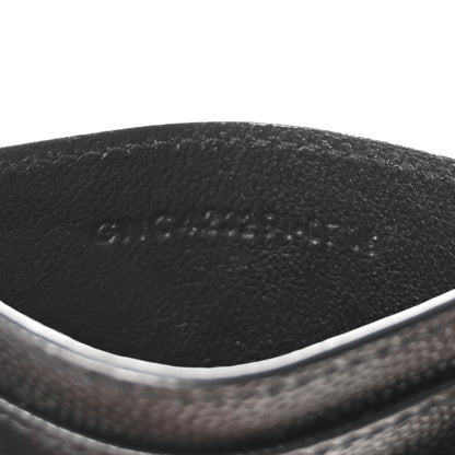 Saint Laurent Grain De Poudre Matelasse Chevron Monochrome Credit Card Case Black 7 of 8
