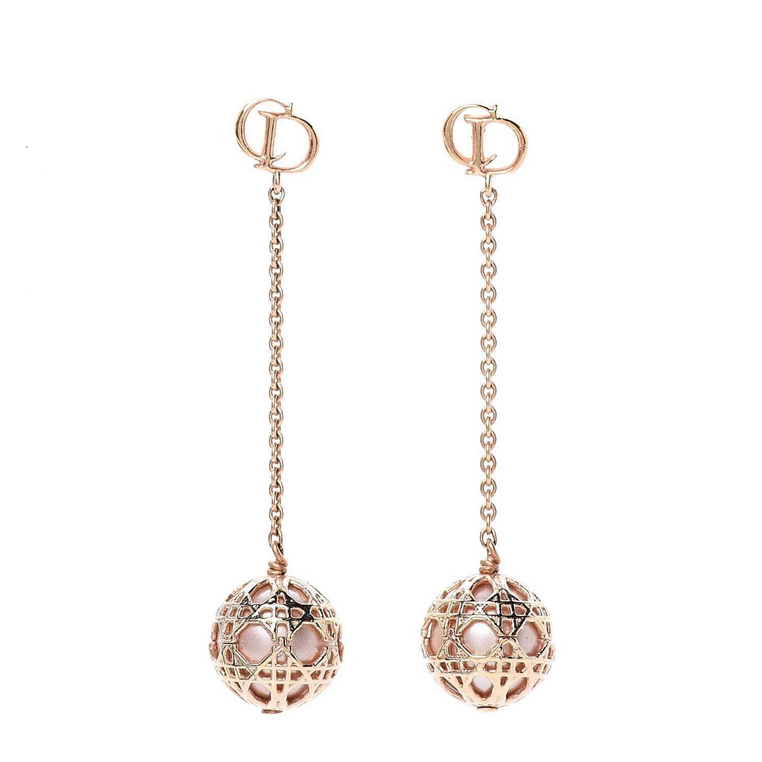 Christian Dior Pearl Secret Cannage Mise En Dior Tribales Dangle Earrings Gold 1 of 4