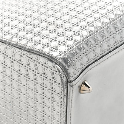 Christian Dior Metallic Patent Micro-Cannage Medium Lady Dior Silver 15 of 18