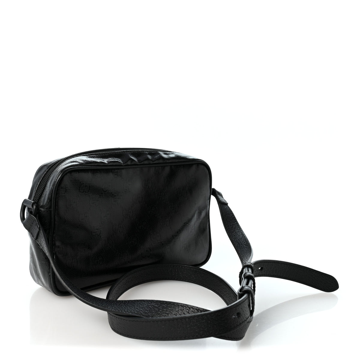GG Crystal Monogram Mini Shoulder Bag Black