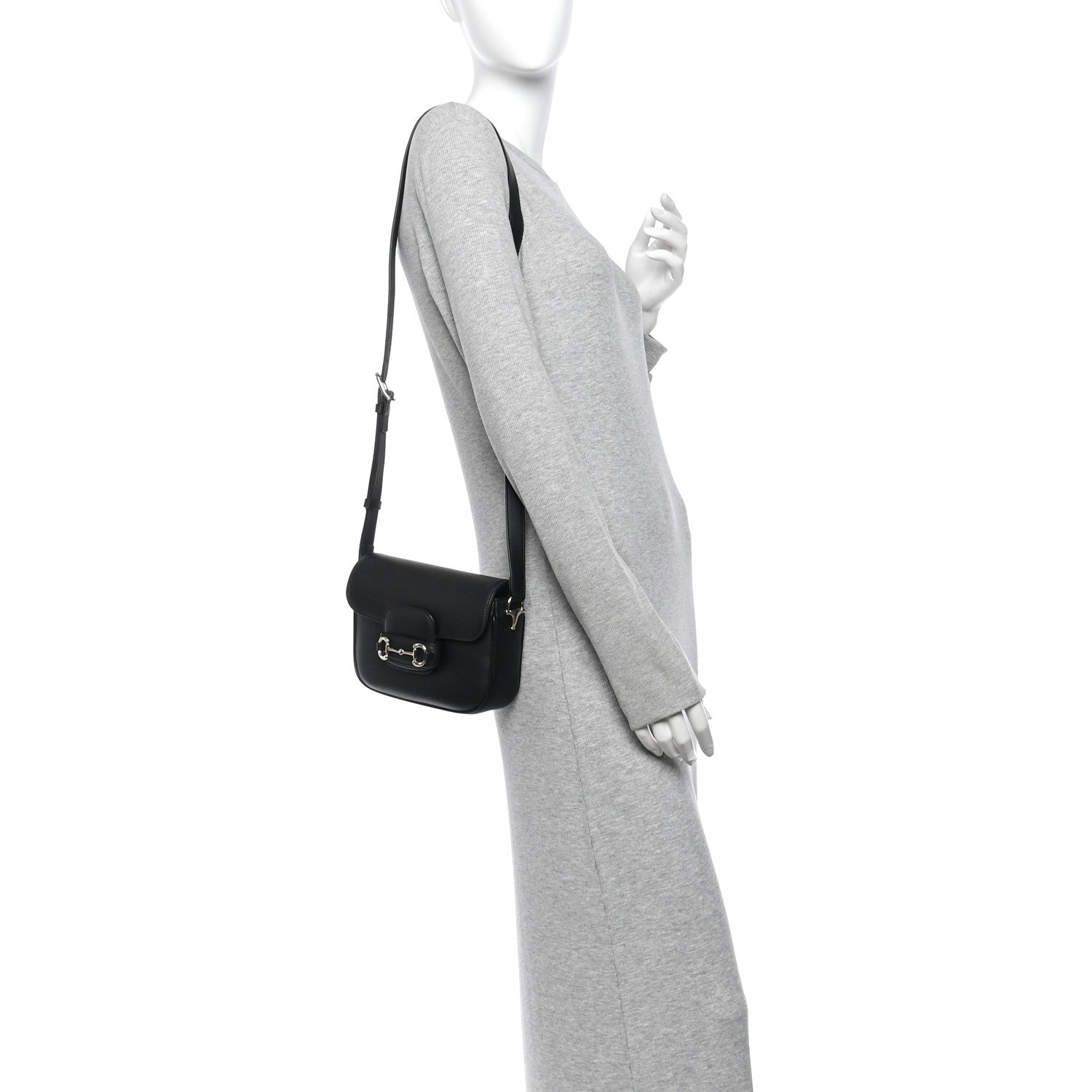 Gucci Arabella Calfskin Horsebit 1955 Shoulder Bag Black 2 of 10