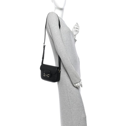 Gucci Arabella Calfskin Horsebit 1955 Shoulder Bag Black 2 of 10