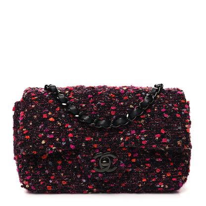 Chanel Glittered Tweed Quilted Mini Rectangular Flap Pink Multicolor 1 of 10