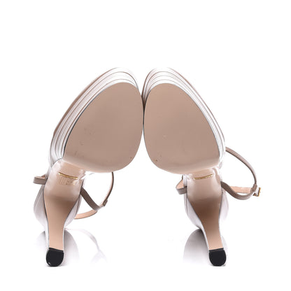 Gucci Malaga Kid Angel T-Strap Platform High Heel Pumps 38 Porcelain Rose 6 of 9