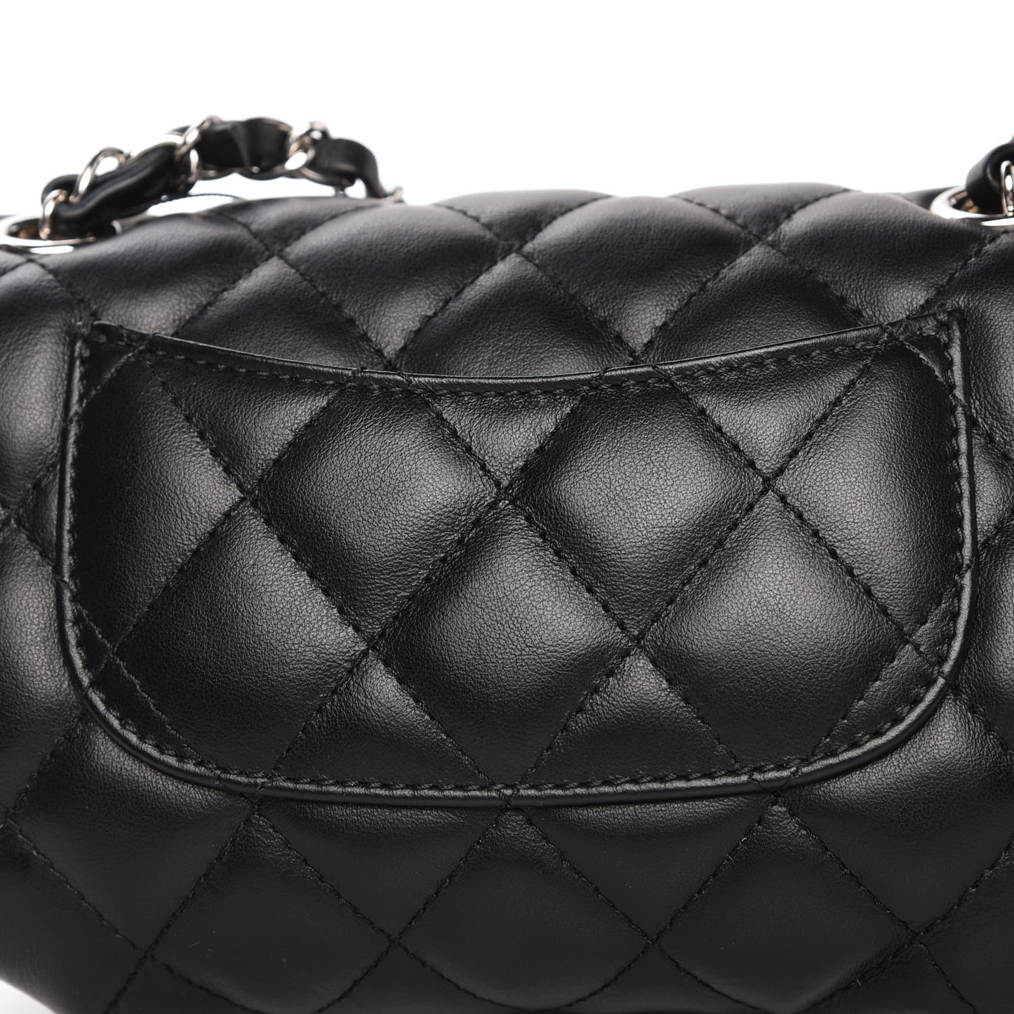 Calfskin Quilted CC Uniform Flap Belt Bag Black