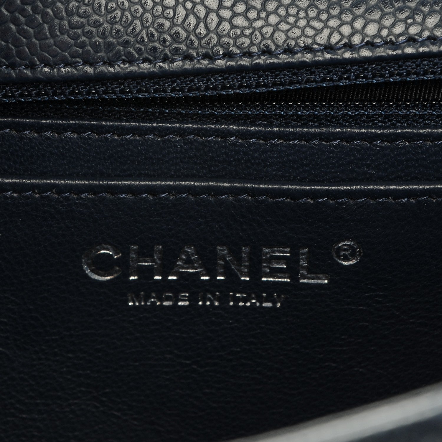 Chanel Caviar Jumbo Single Flap Navy Blue 6 of 7